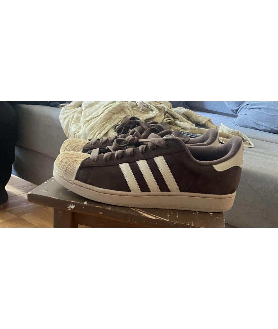 ADIDAS Коричневые замшевые низкие кроссовки / кеды, фото 2