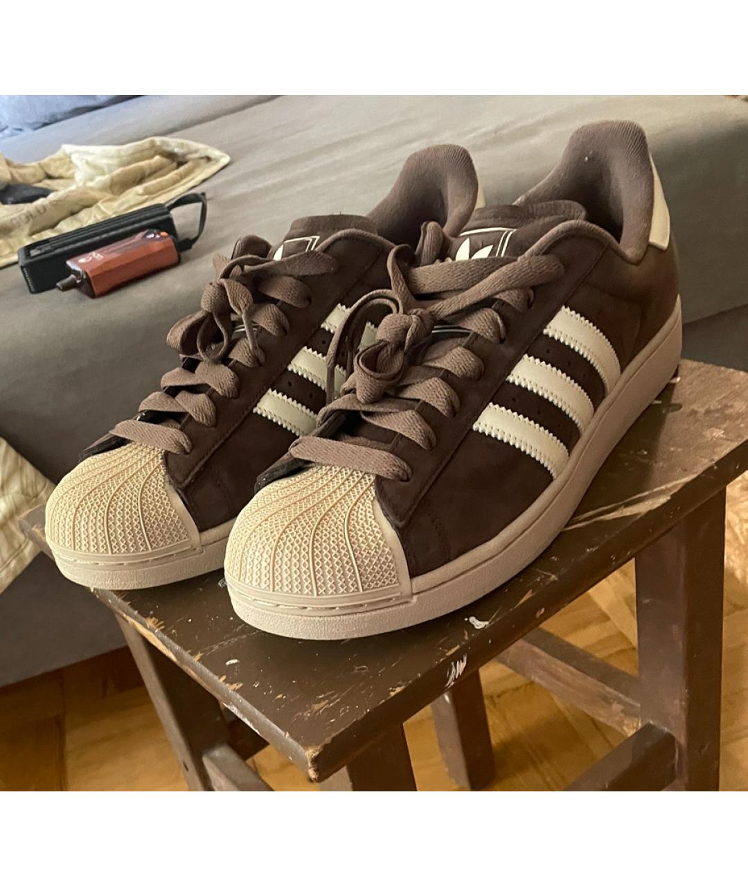 ADIDAS Коричневые замшевые низкие кроссовки / кеды, фото 4
