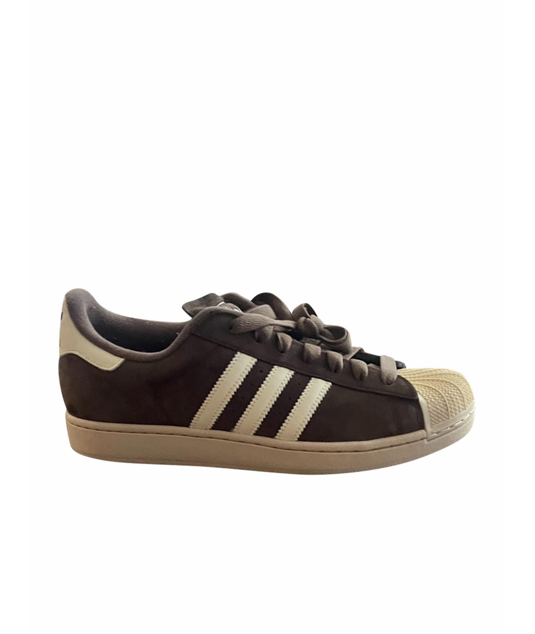 ADIDAS Коричневые замшевые низкие кроссовки / кеды, фото 1