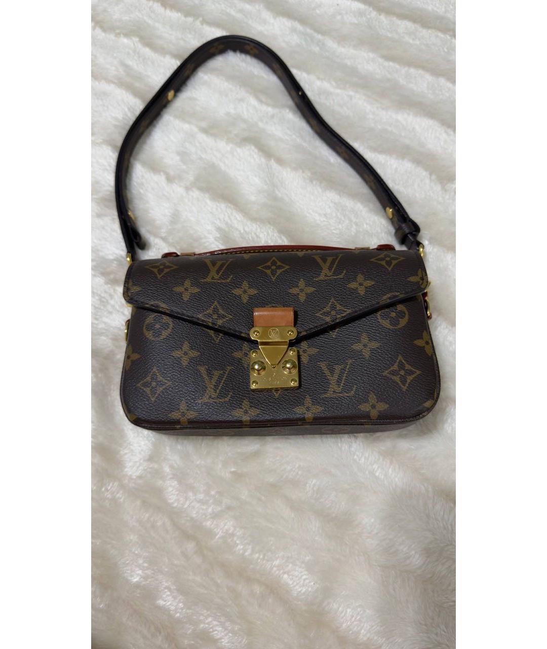 LOUIS VUITTON Коричневая канва сумка через плечо, фото 7