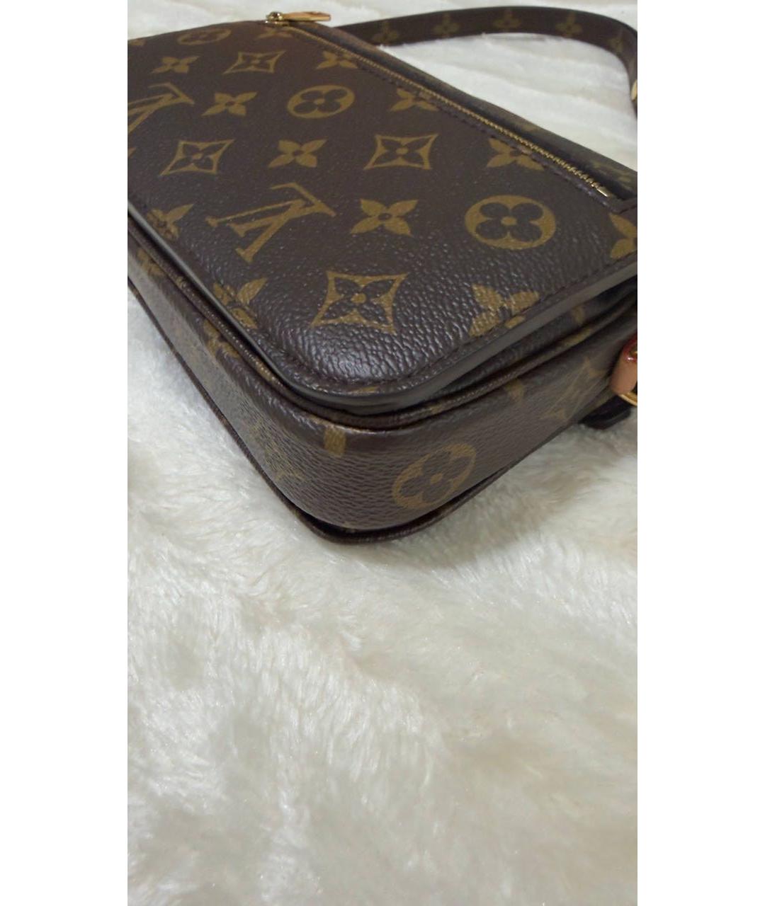 LOUIS VUITTON Коричневая канва сумка через плечо, фото 3