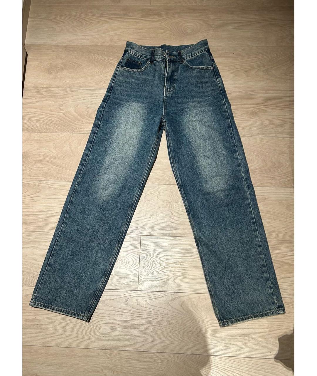 MAISON MARGIELA Голубые хлопковые прямые джинсы, фото 5