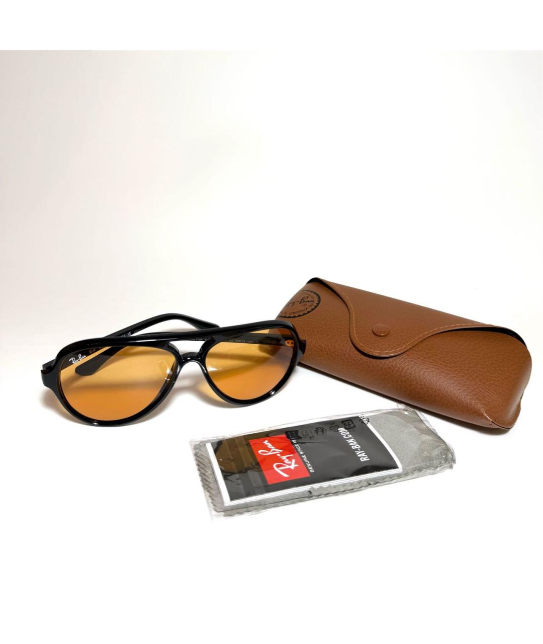 RAY BAN Черные пластиковые солнцезащитные очки, фото 5