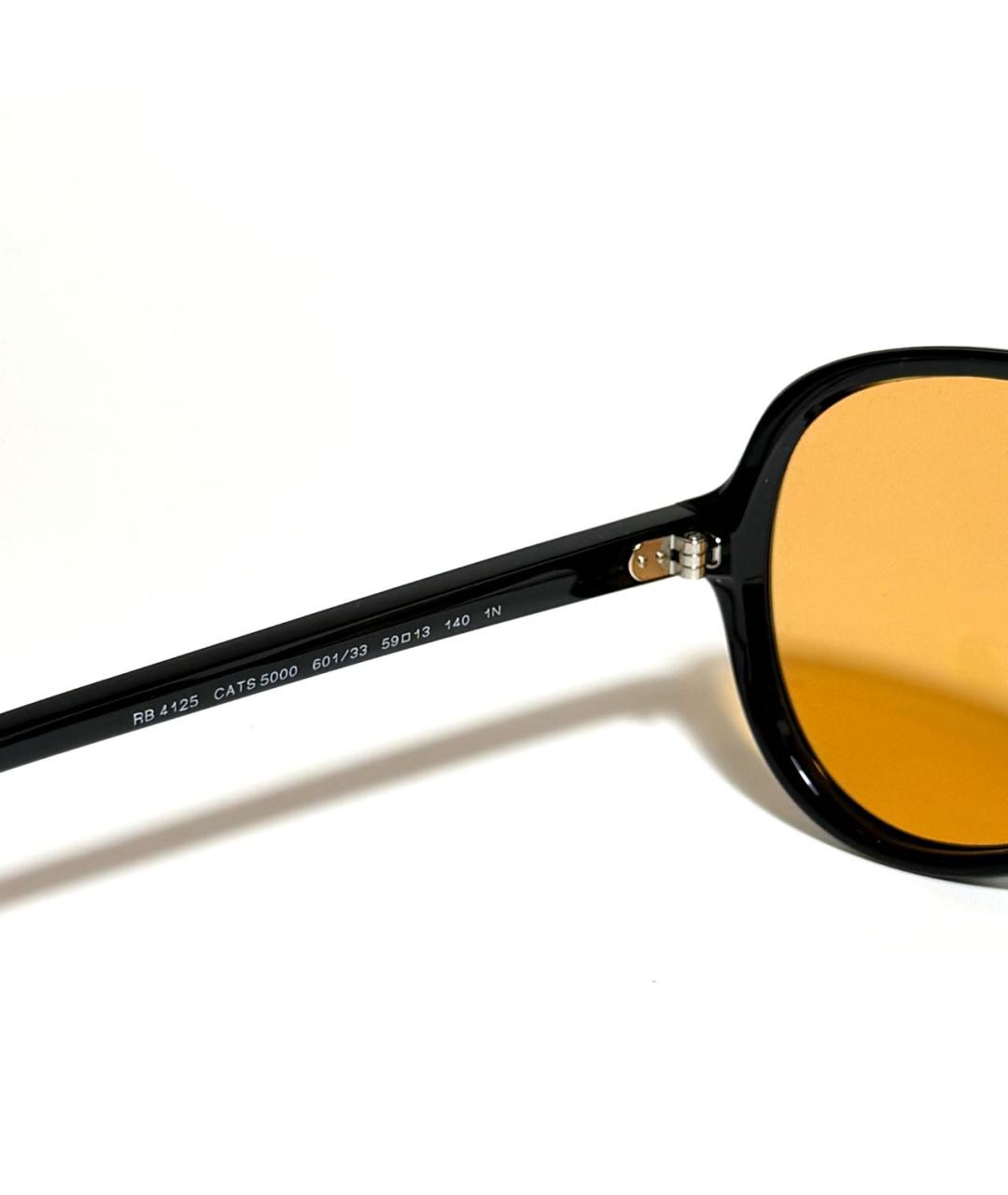 RAY BAN Черные пластиковые солнцезащитные очки, фото 4