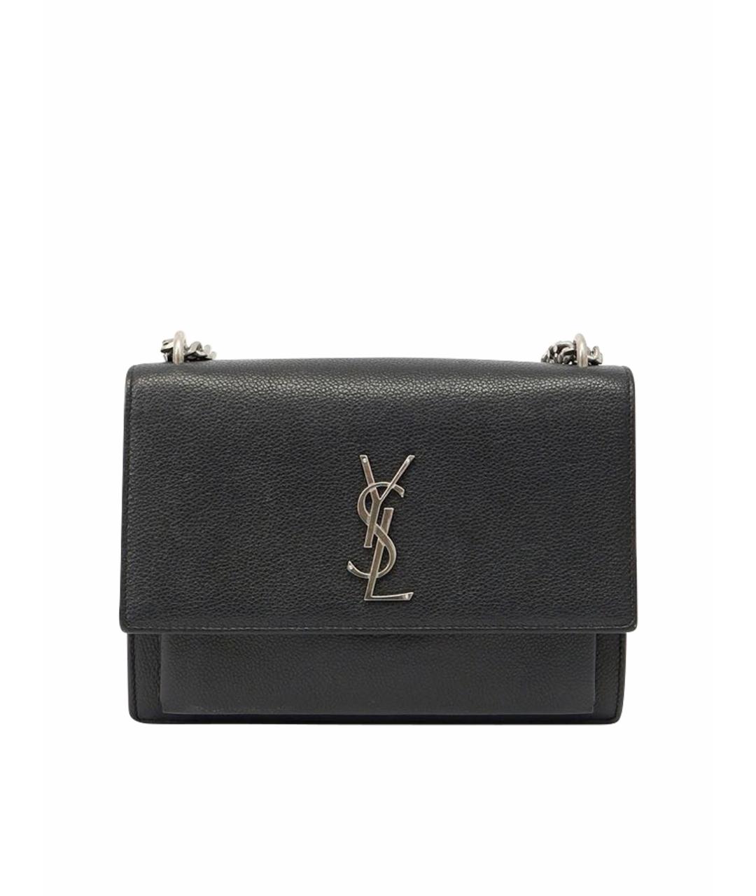 SAINT LAURENT Черная кожаная сумка через плечо, фото 1