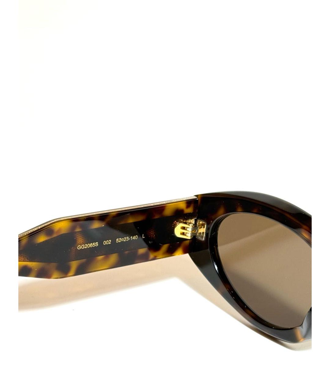 GUCCI Коричневые пластиковые солнцезащитные очки, фото 4