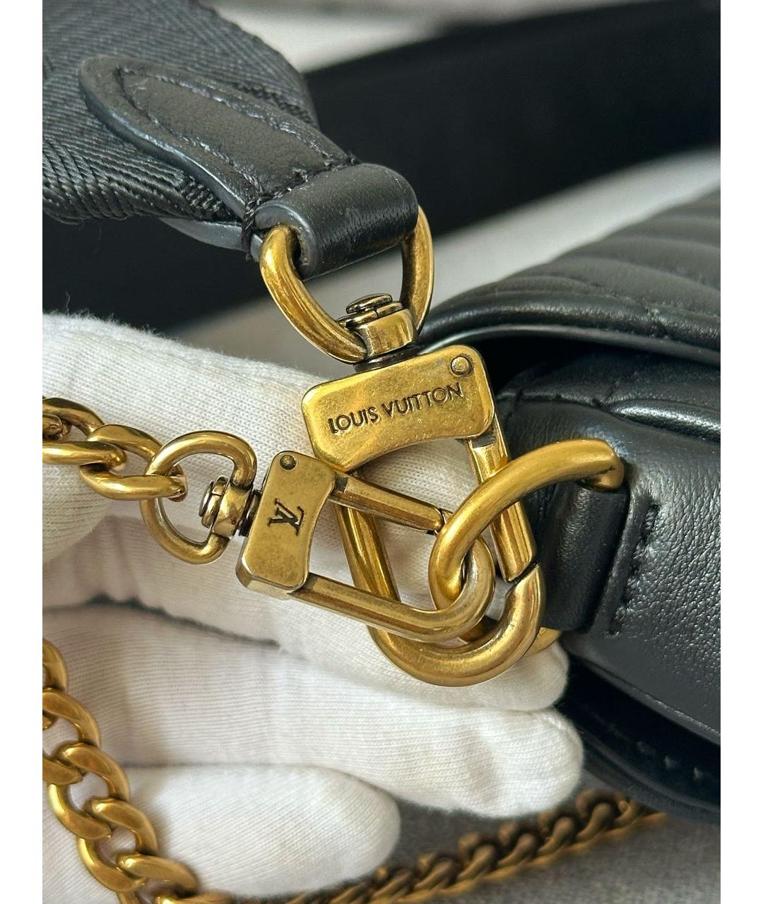 LOUIS VUITTON Черная кожаная сумка через плечо, фото 6