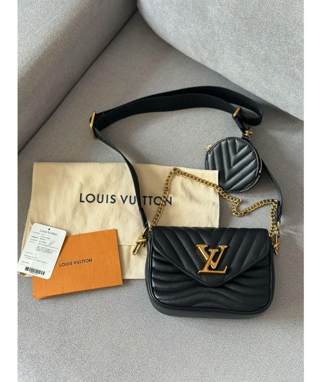 LOUIS VUITTON Черная кожаная сумка через плечо, фото 2