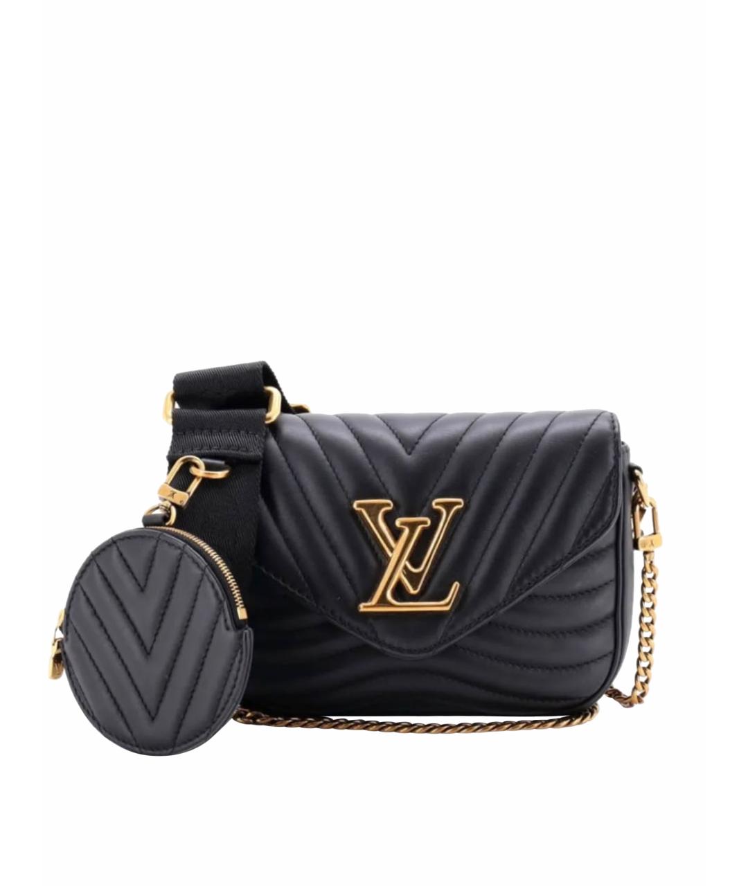 LOUIS VUITTON Черная кожаная сумка через плечо, фото 1