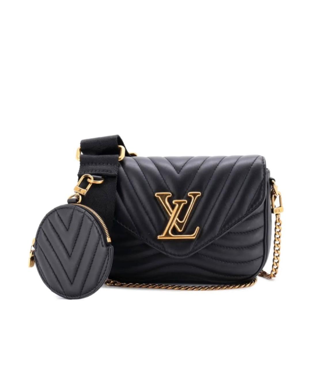 LOUIS VUITTON Черная кожаная сумка через плечо, фото 9