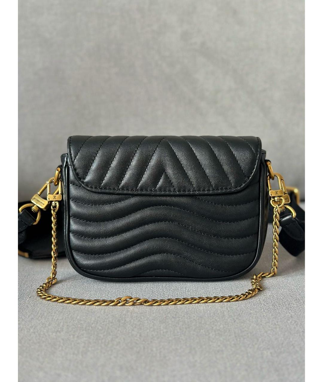 LOUIS VUITTON Черная кожаная сумка через плечо, фото 4