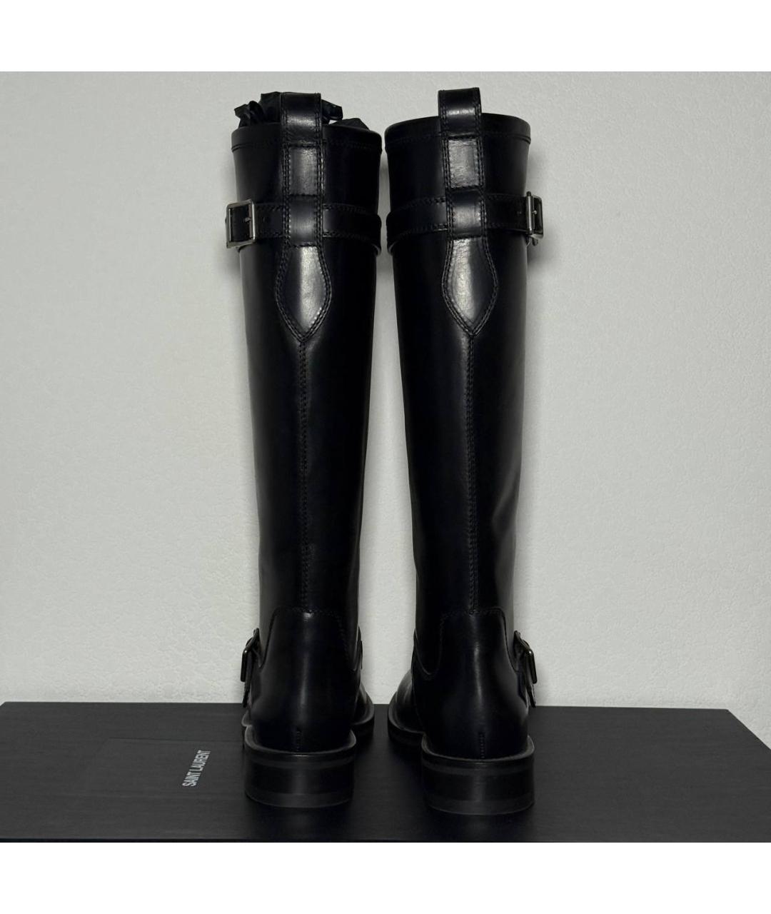 SAINT LAURENT Черные кожаные сапоги, фото 6