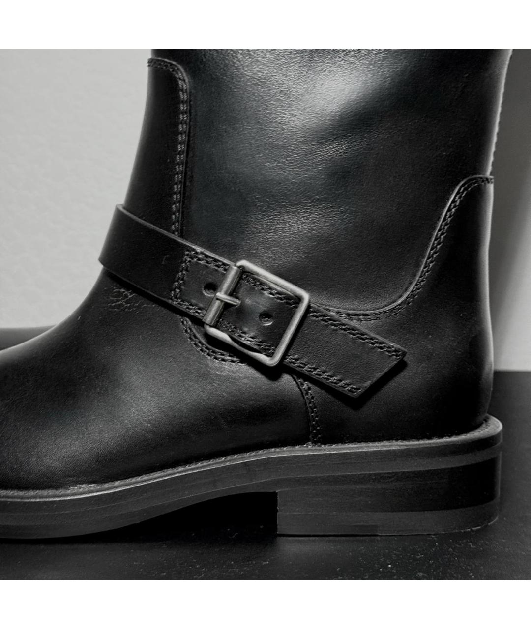 SAINT LAURENT Черные кожаные сапоги, фото 9