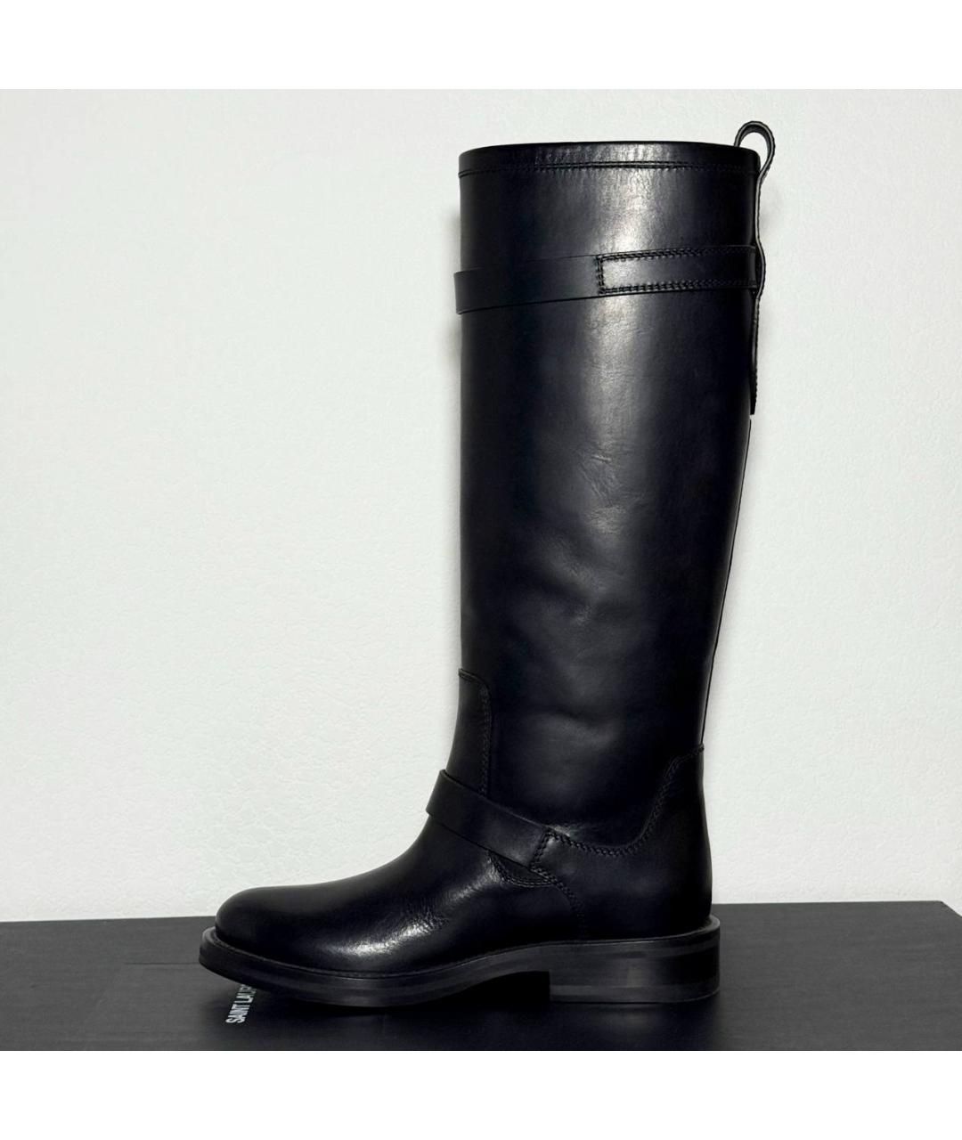 SAINT LAURENT Черные кожаные сапоги, фото 5