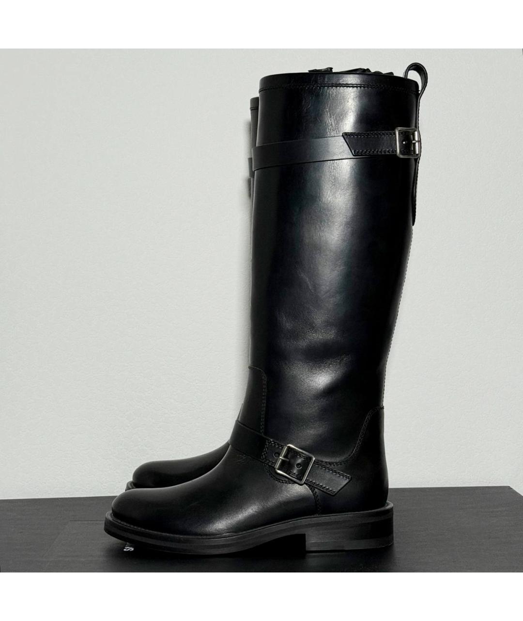 SAINT LAURENT Черные кожаные сапоги, фото 3