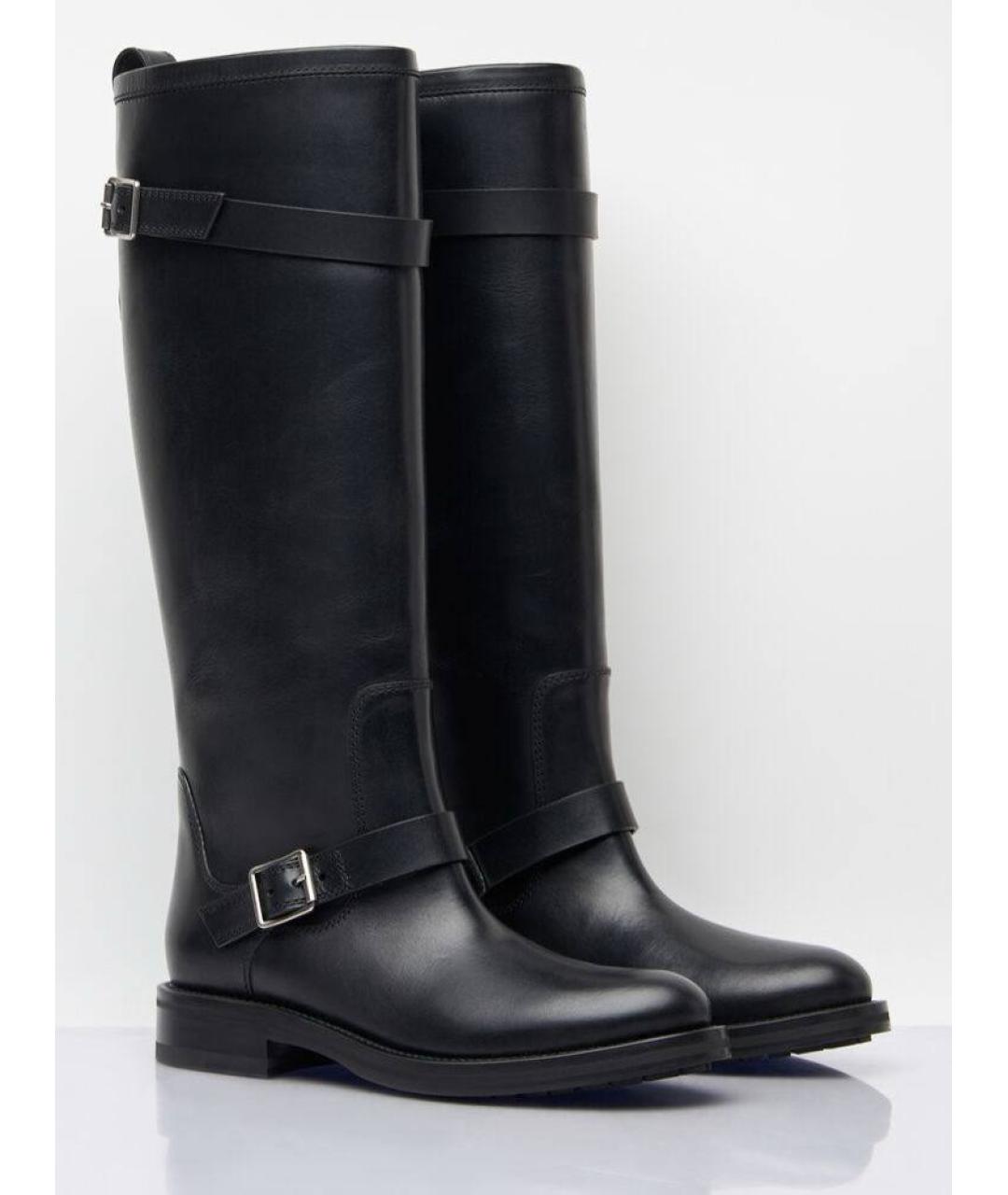SAINT LAURENT Черные кожаные сапоги, фото 2