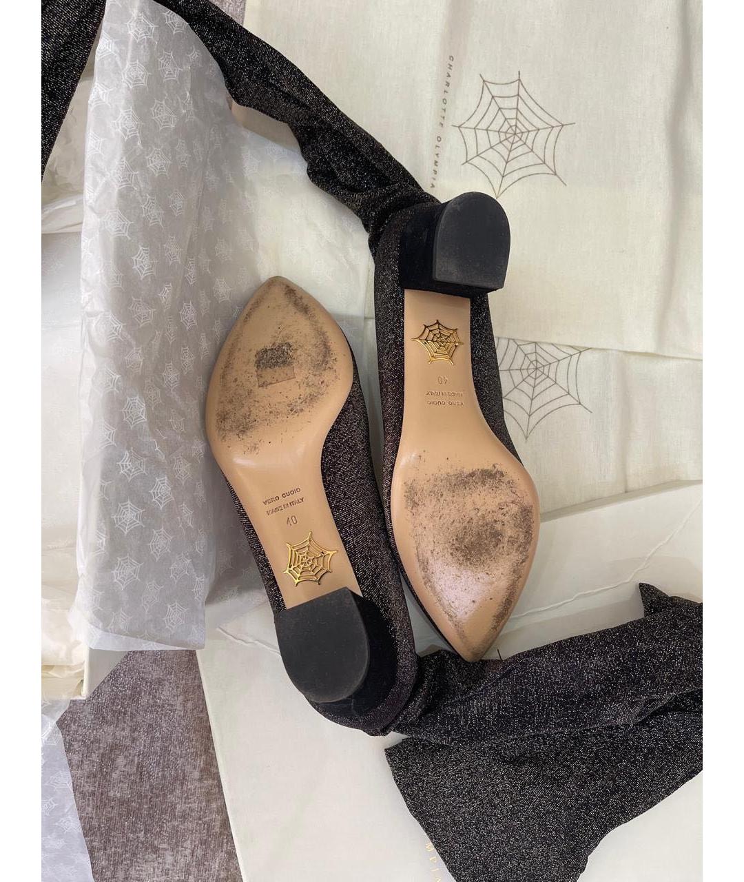 CHARLOTTE OLYMPIA Черные синтетические ботфорты, фото 7