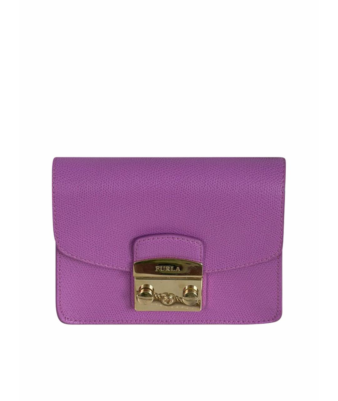 FURLA Фиолетовая кожаная сумка через плечо, фото 1