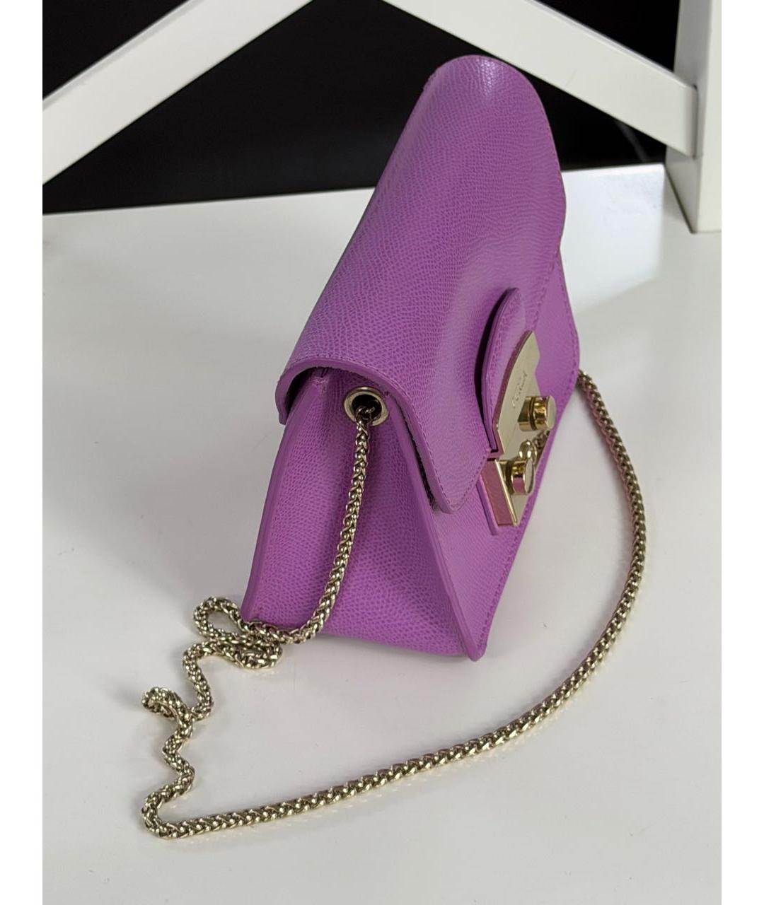 FURLA Фиолетовая кожаная сумка через плечо, фото 8