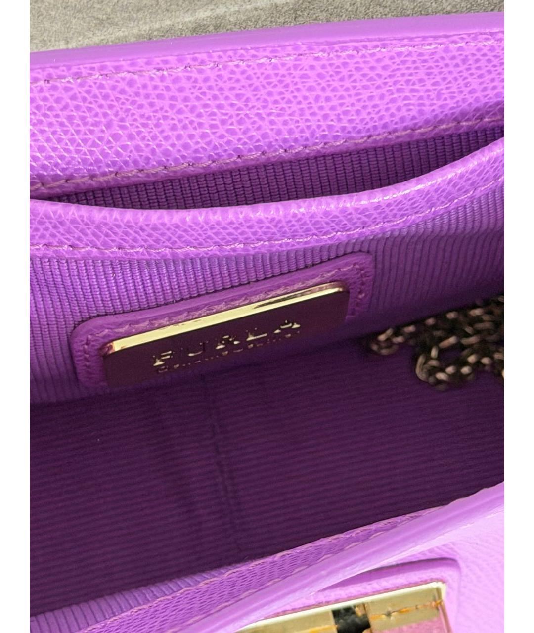 FURLA Фиолетовая кожаная сумка через плечо, фото 4