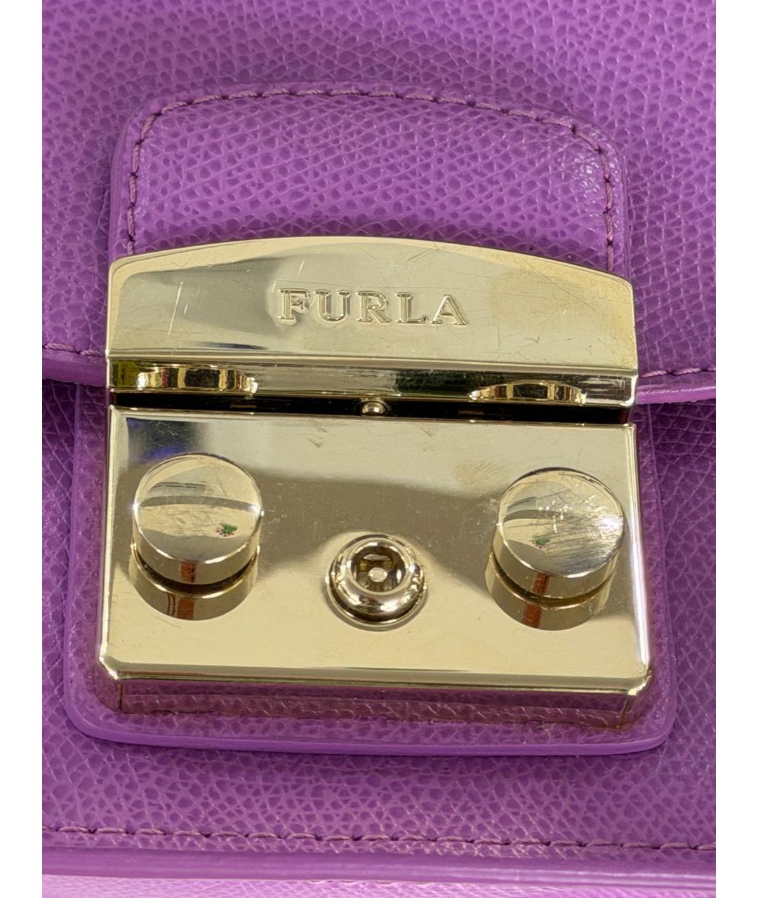 FURLA Фиолетовая кожаная сумка через плечо, фото 6