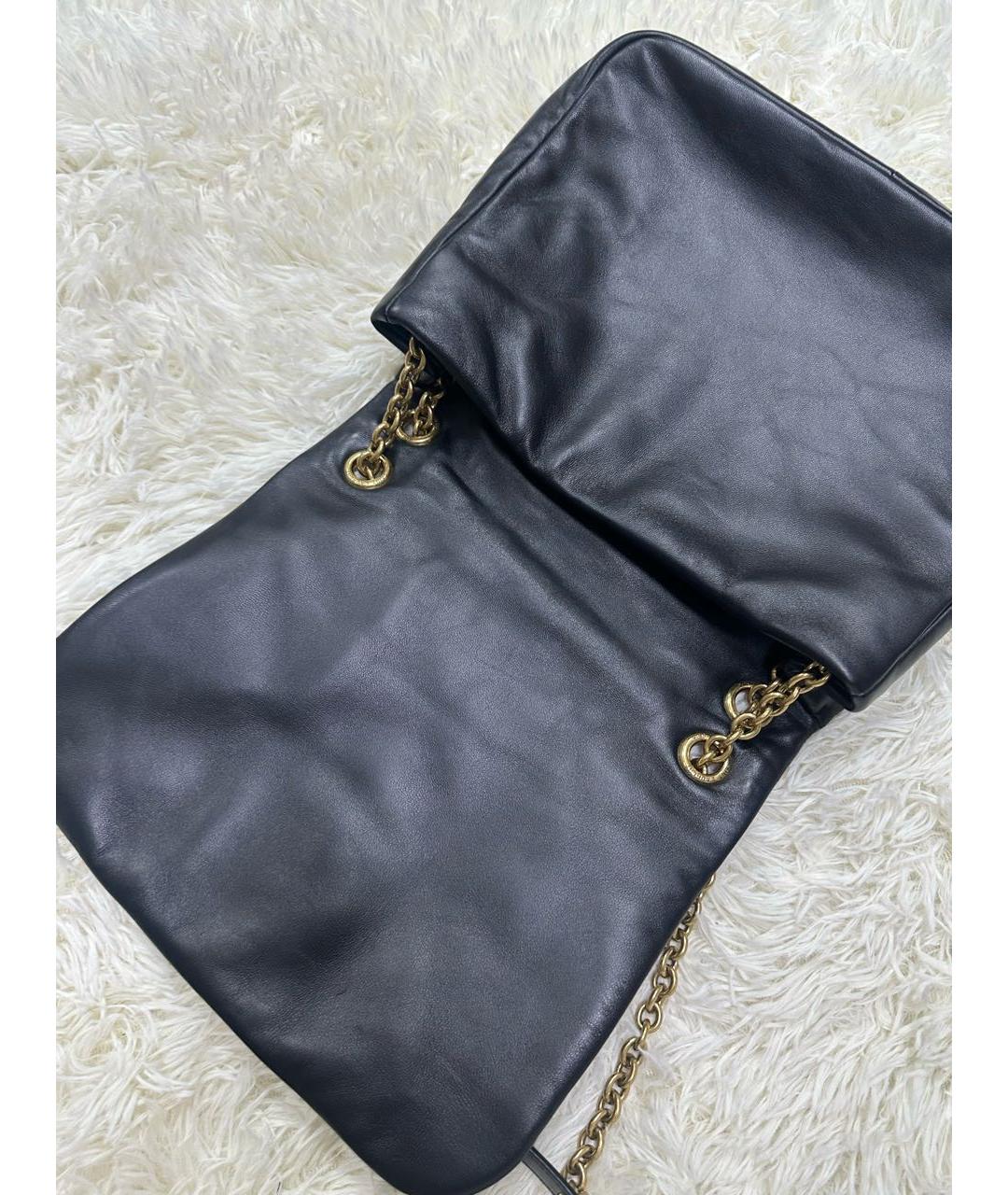 SAINT LAURENT Черная кожаная сумка тоут, фото 7