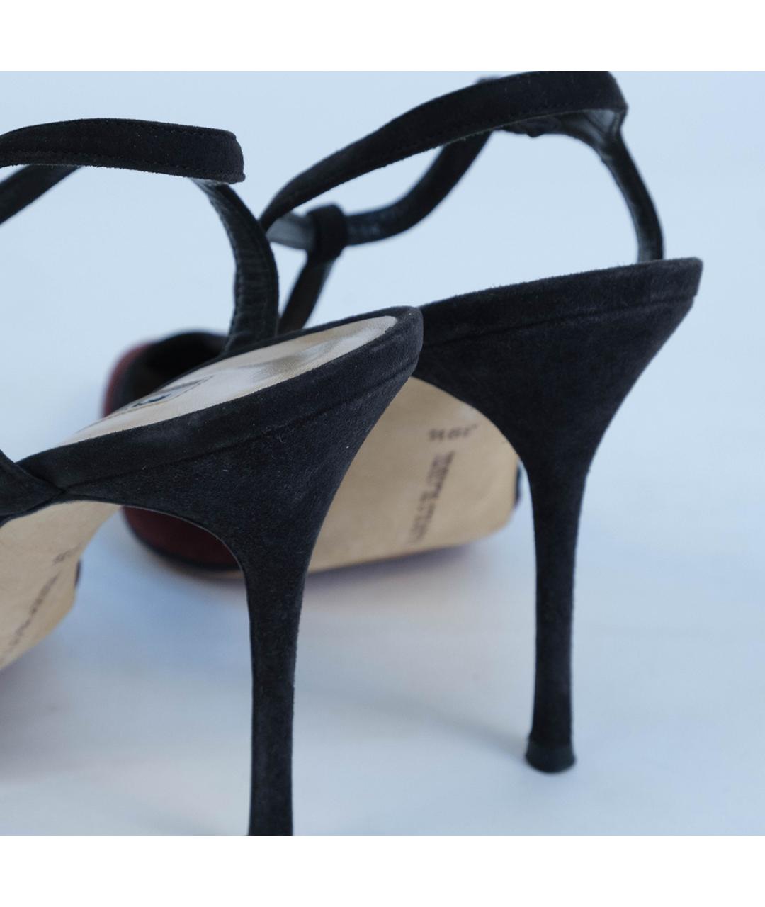 MANOLO BLAHNIK Бордовые замшевые туфли, фото 6