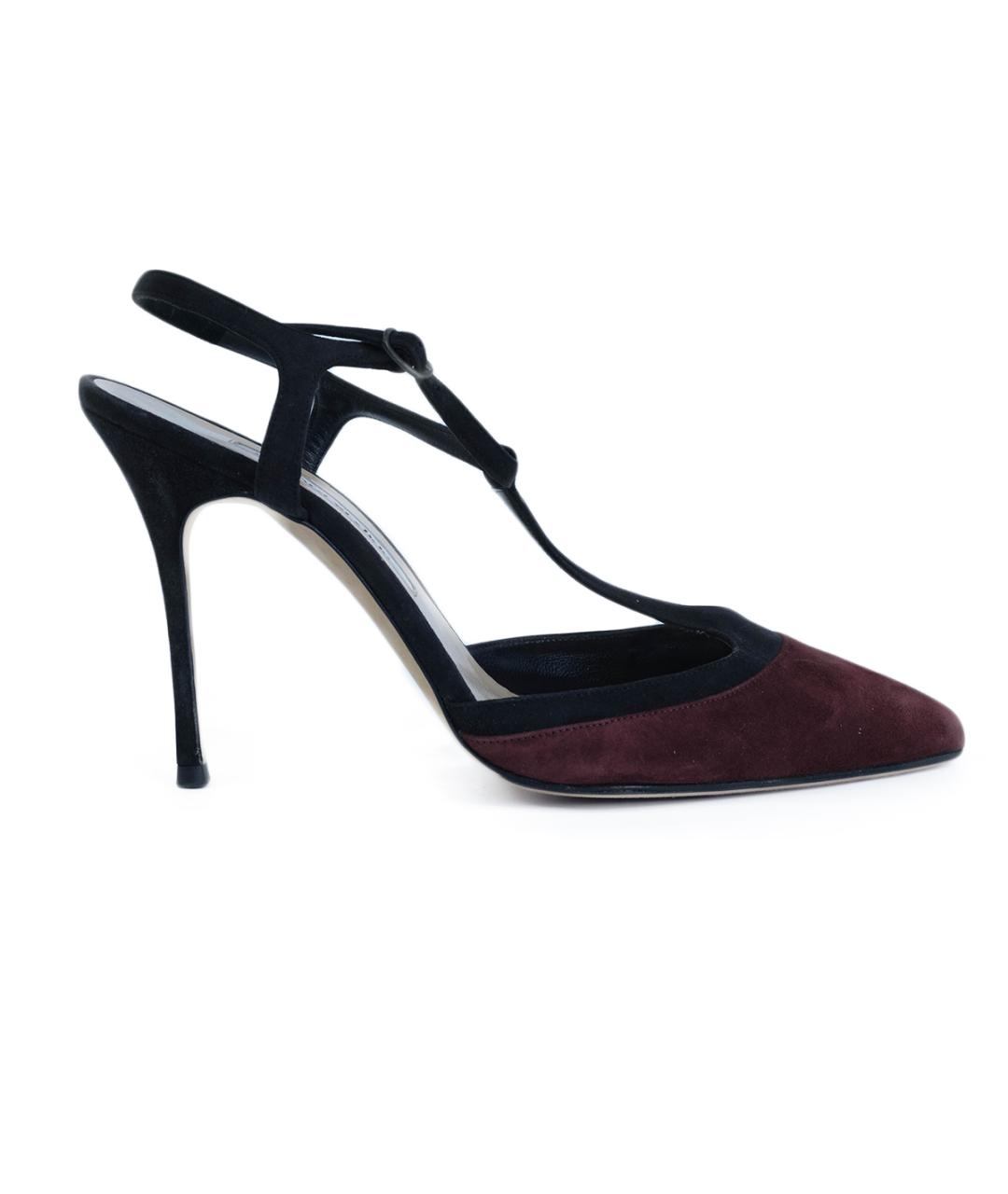 MANOLO BLAHNIK Бордовые замшевые туфли, фото 8