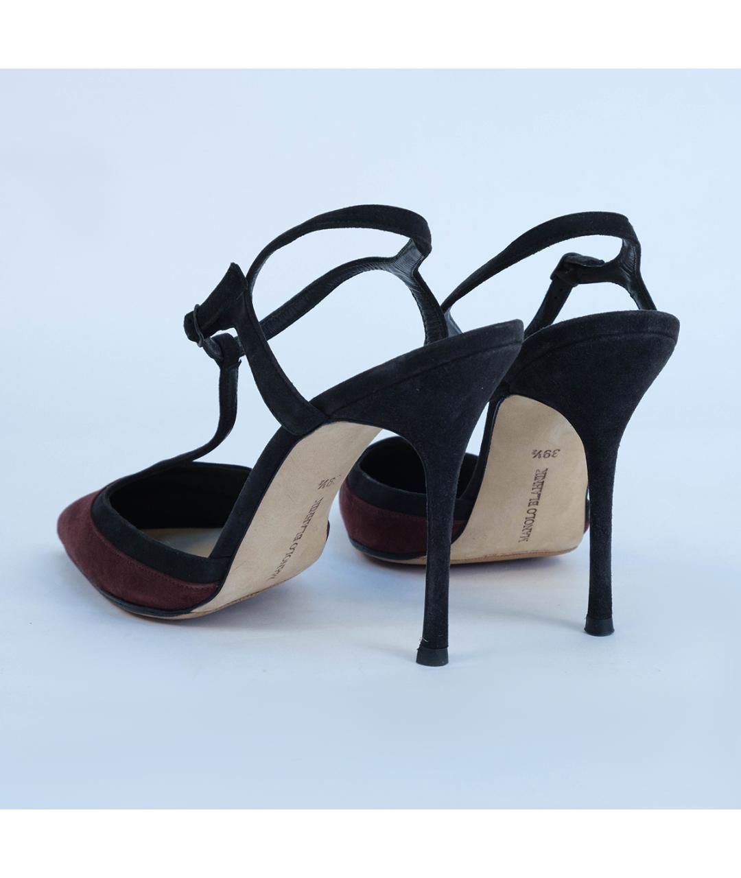 MANOLO BLAHNIK Бордовые замшевые туфли, фото 7