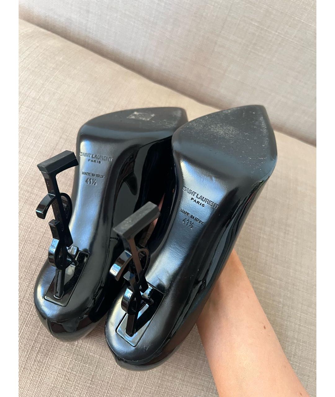 SAINT LAURENT Черные туфли из лакированной кожи, фото 4