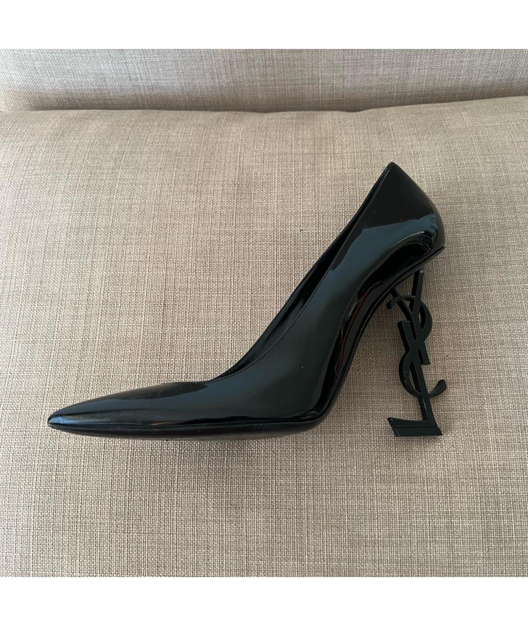 SAINT LAURENT Черные туфли из лакированной кожи, фото 8