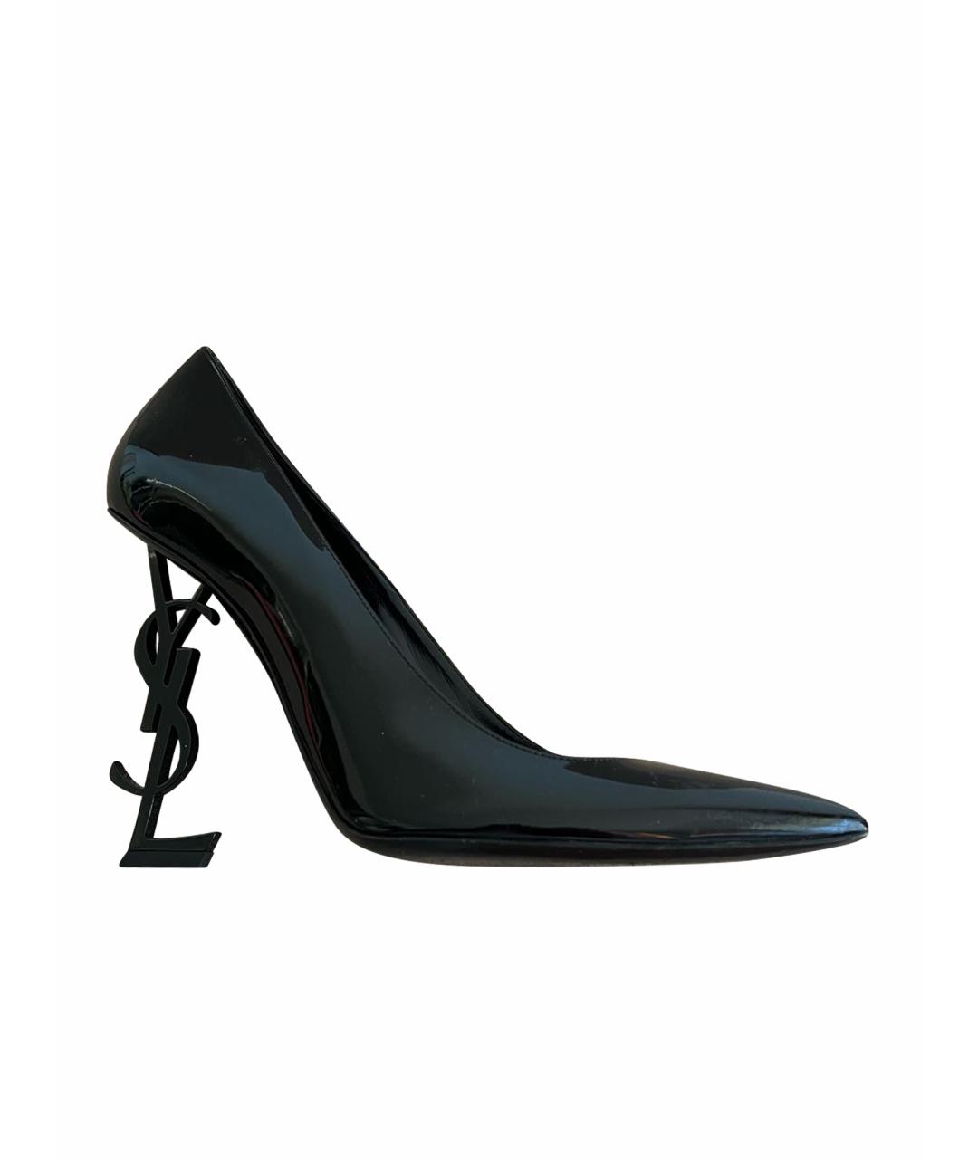 SAINT LAURENT Черные туфли из лакированной кожи, фото 1