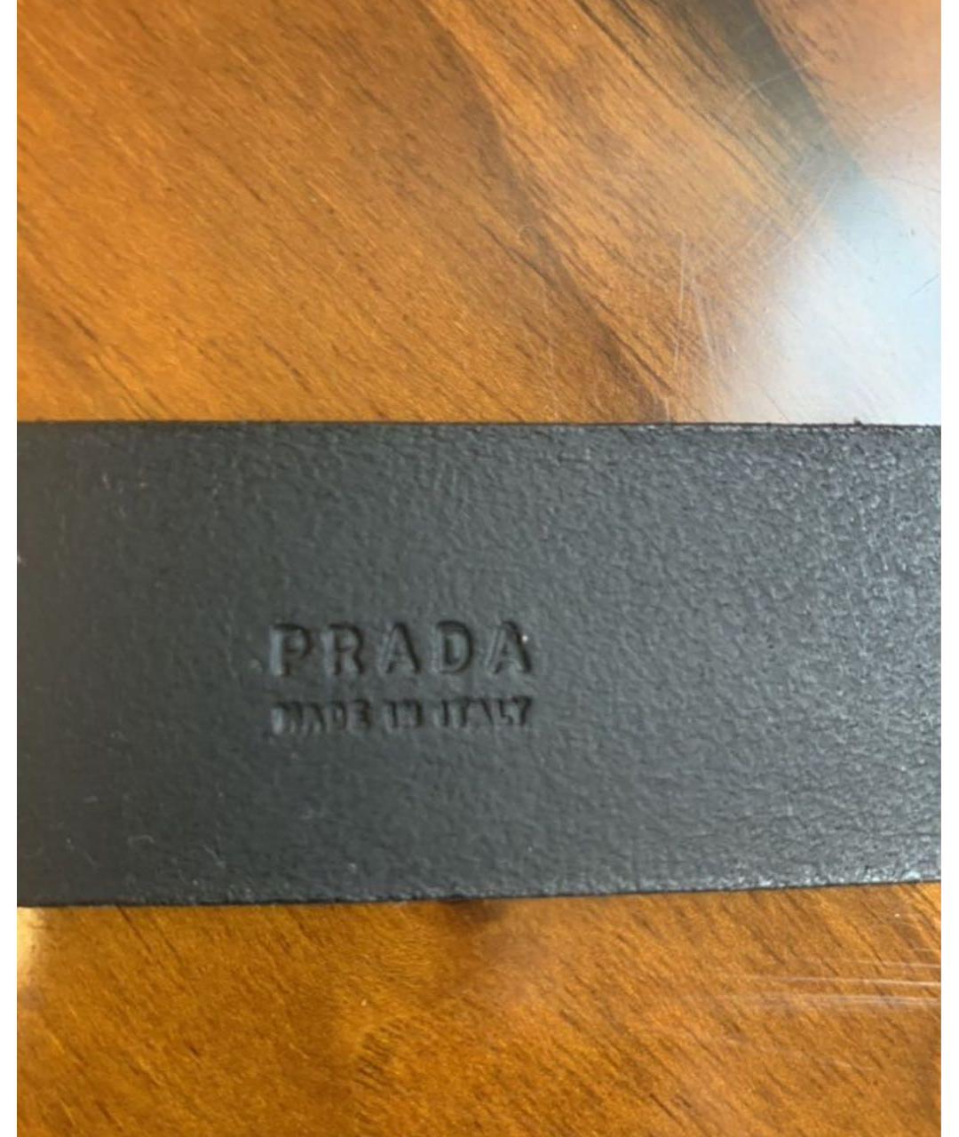 PRADA Черный кожаный ремень, фото 4