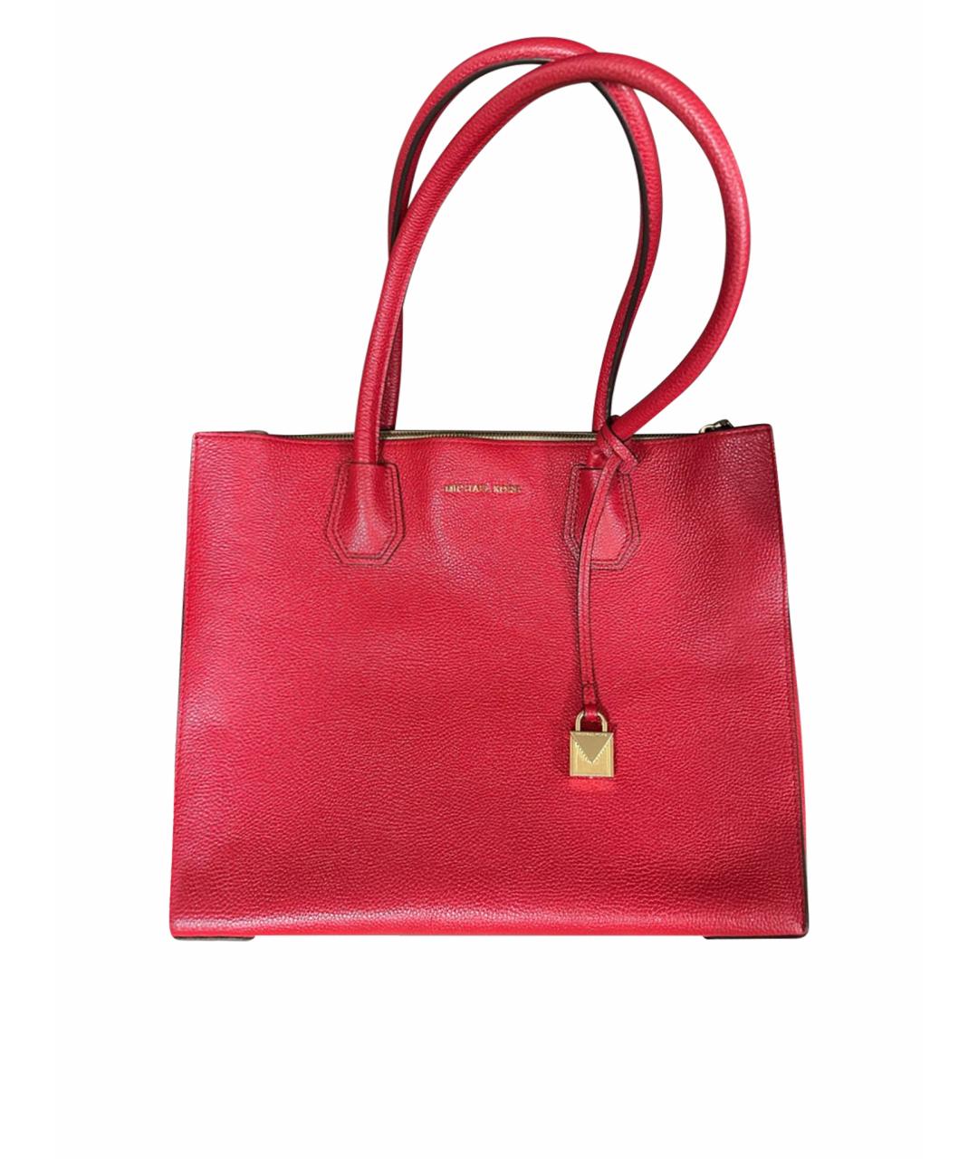 MICHAEL KORS Красная кожаная сумка с короткими ручками, фото 1