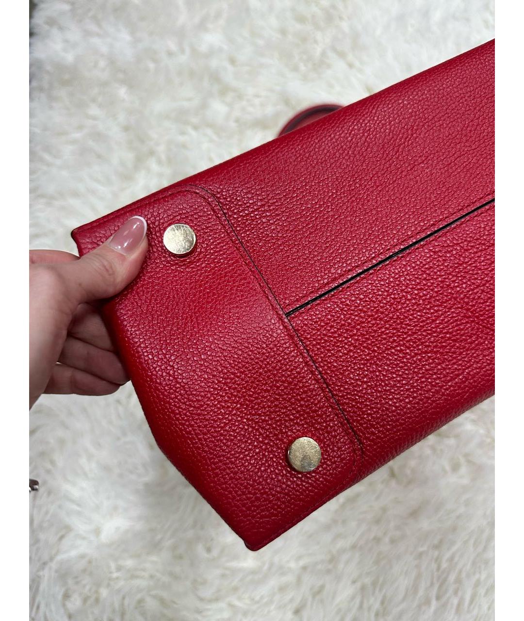 MICHAEL KORS Красная кожаная сумка с короткими ручками, фото 4