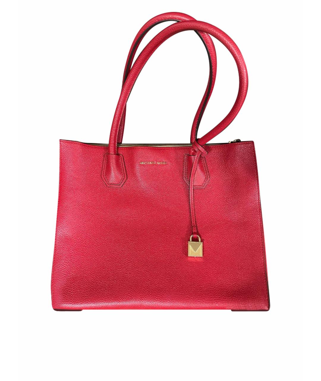 MICHAEL KORS Красная кожаная сумка с короткими ручками, фото 8