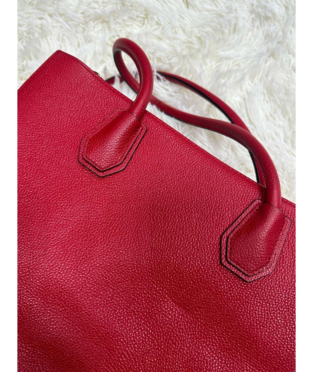 MICHAEL KORS Красная кожаная сумка с короткими ручками, фото 6