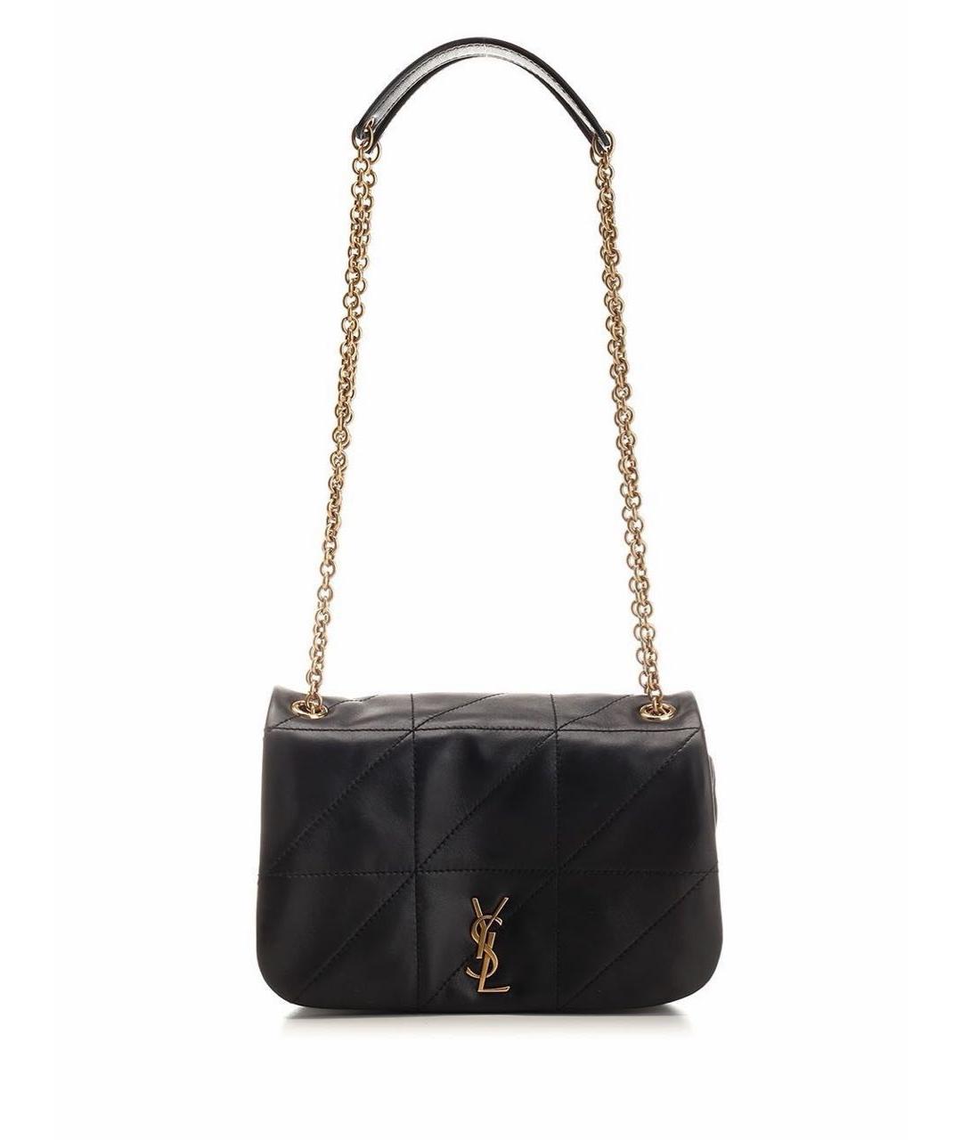 SAINT LAURENT Черная кожаная сумка с короткими ручками, фото 8