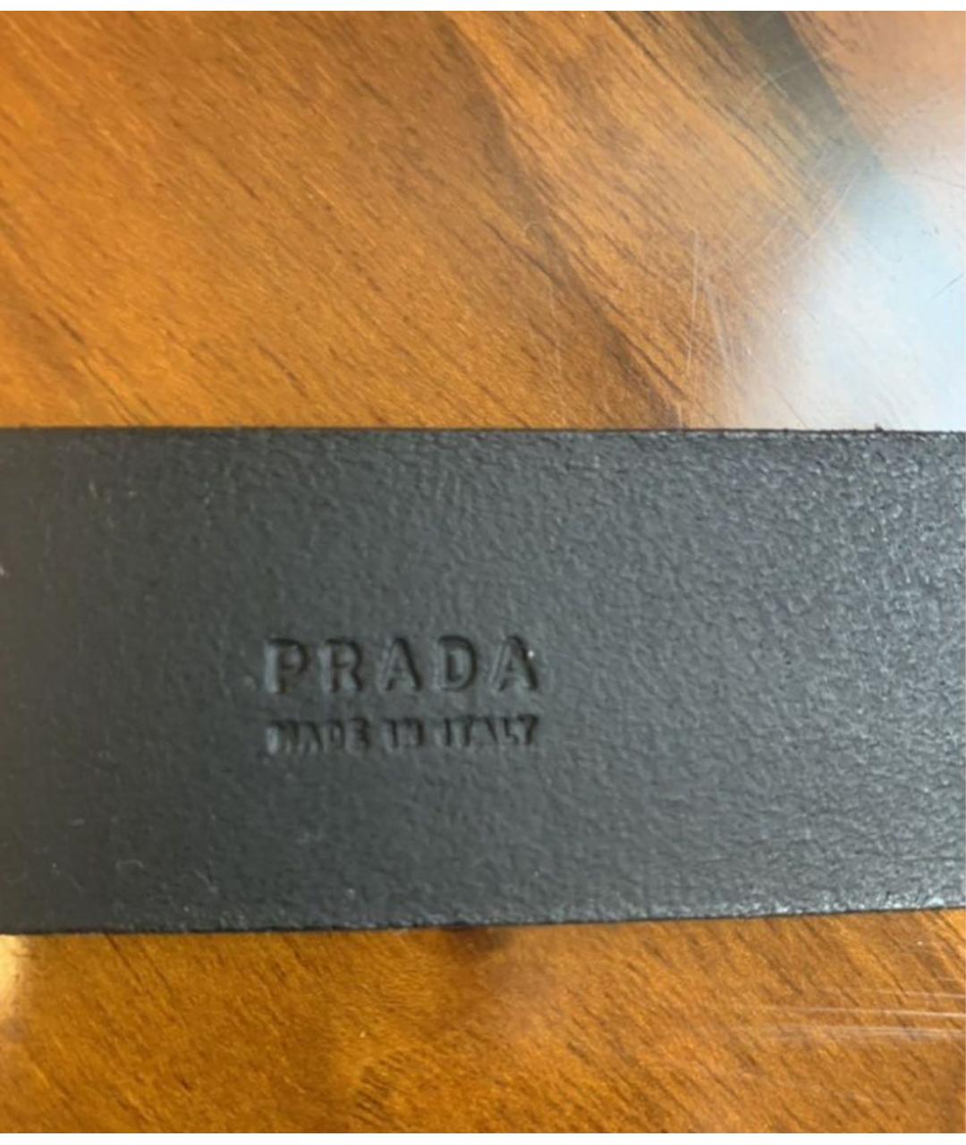 PRADA Черный кожаный ремень, фото 3