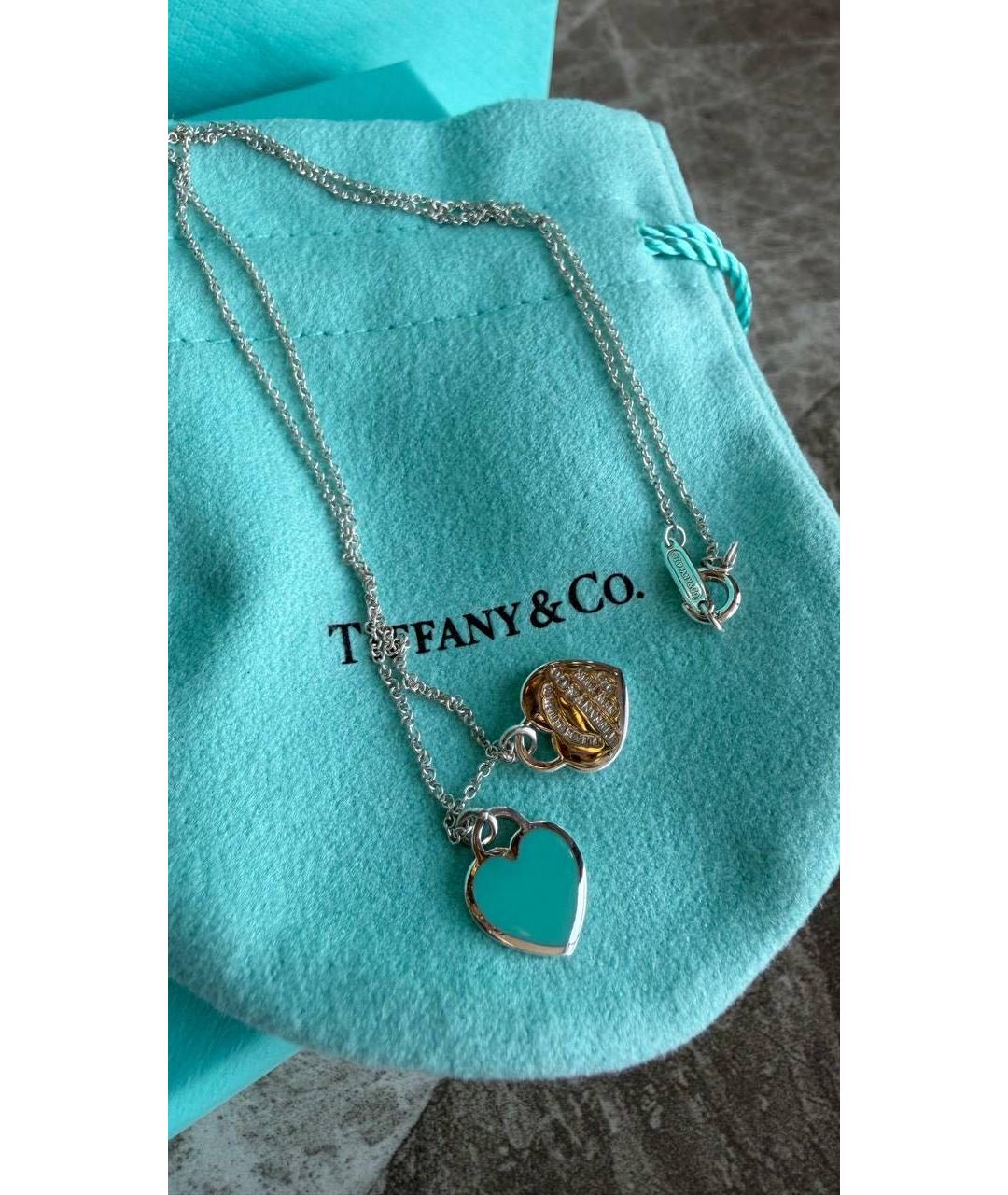 TIFFANY&CO Бирюзовая серебряная подвеска, фото 3