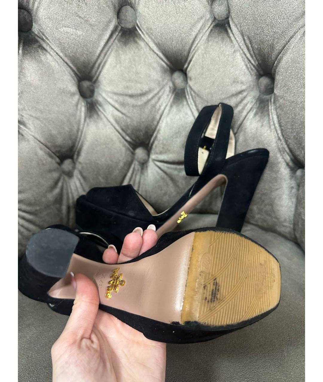 PRADA Черные босоножки, фото 6