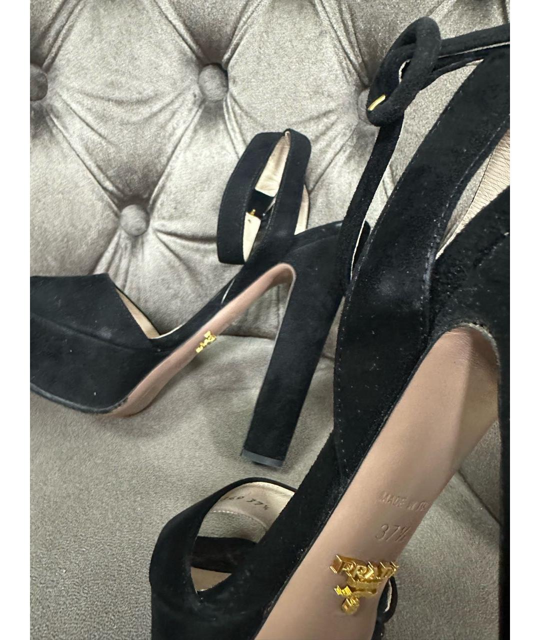 PRADA Черные босоножки, фото 5