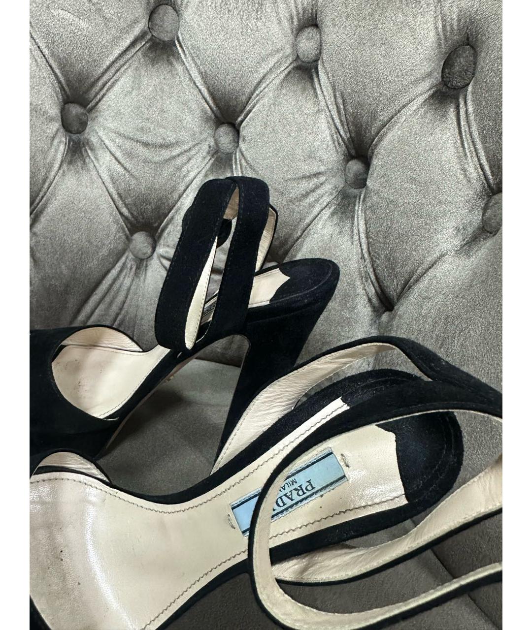 PRADA Черные босоножки, фото 2