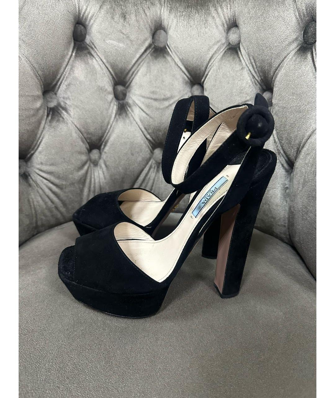 PRADA Черные босоножки, фото 7