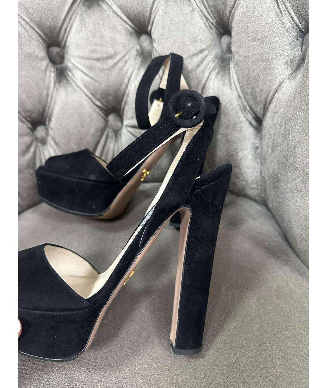 PRADA Черные босоножки, фото 3