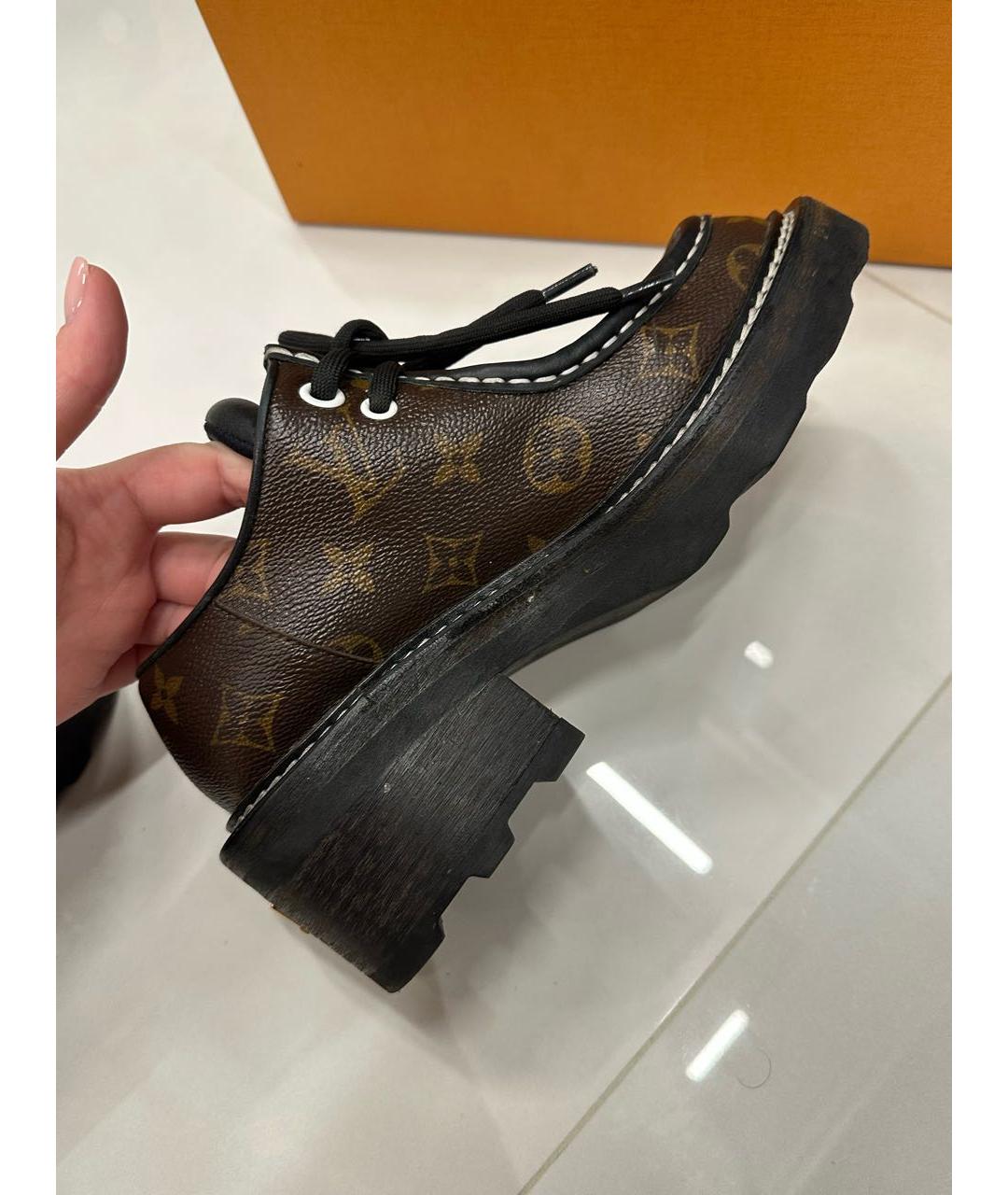 LOUIS VUITTON Коричневые кожаные брогги и оксфорды, фото 6