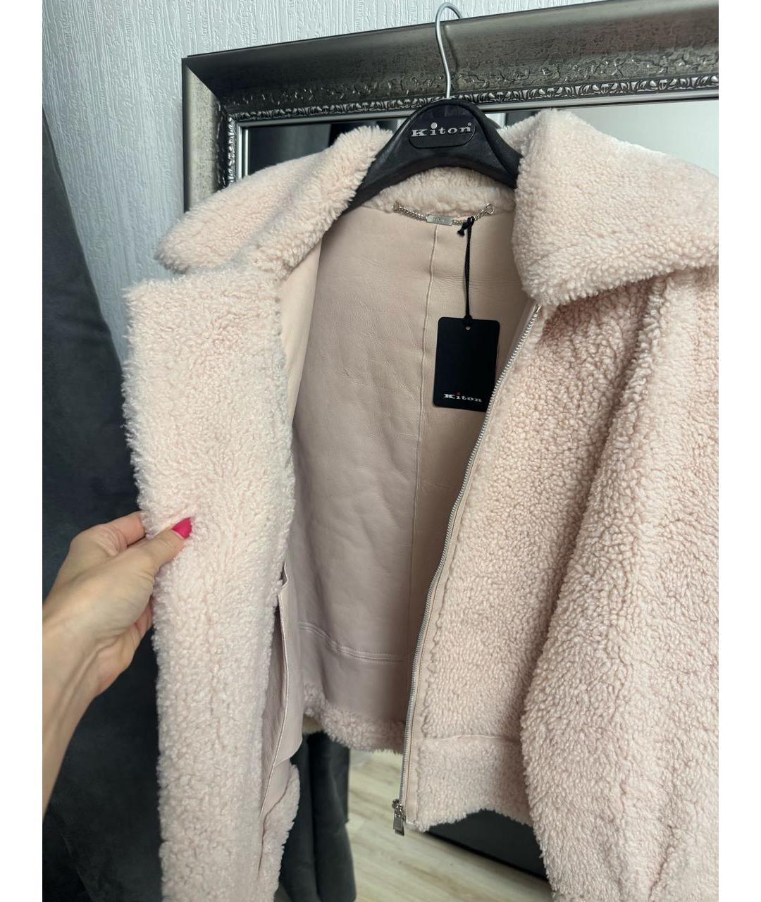 KITON Розовая шерстяная дубленка, фото 4