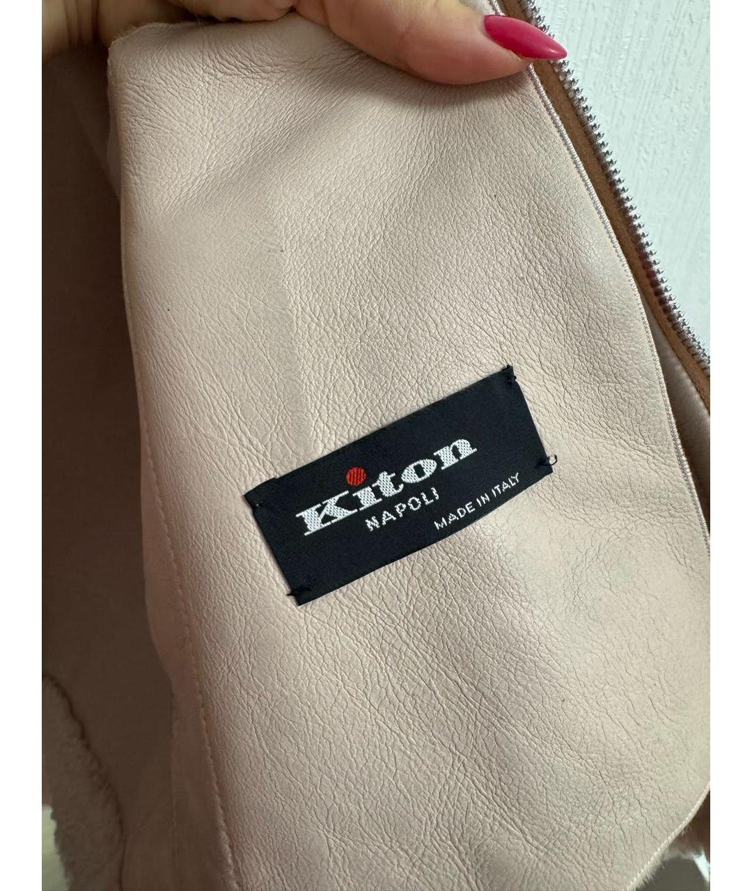 KITON Розовая шерстяная дубленка, фото 3