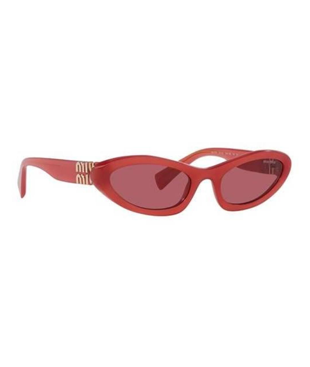MIU MIU Красные пластиковые солнцезащитные очки, фото 2