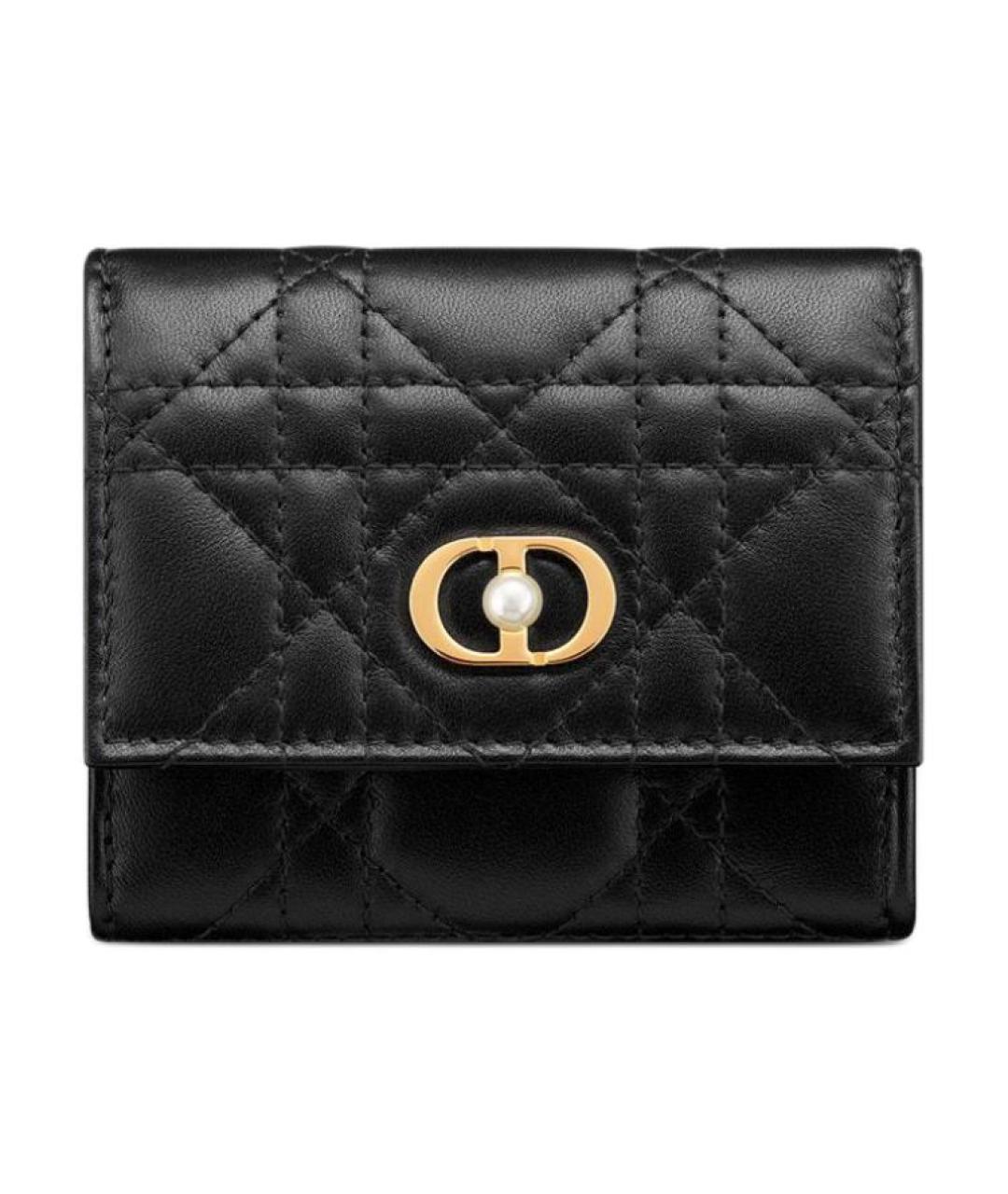 CHRISTIAN DIOR Черный кожаный кошелек, фото 1
